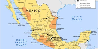 Kort af mexíkóborg og nágrenni
