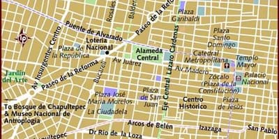 Centro historico mexíkóborg kort