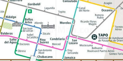 Kort af tepito mexíkóborg 